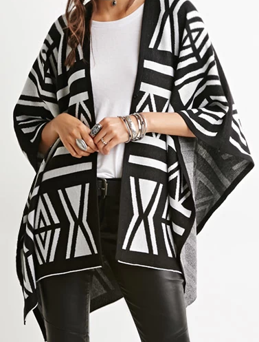 Forever 21 Tribal-Inspired Pattern Dolman Cardigan