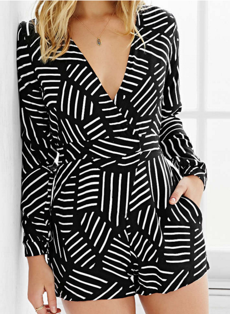 Urban Outfitters black and white romper