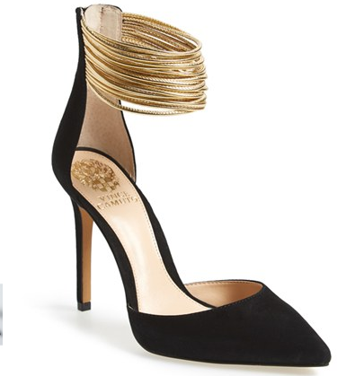 Vince Camuto black and gold pumps