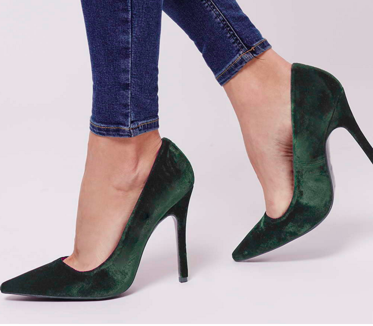 Topshop velvet pumps