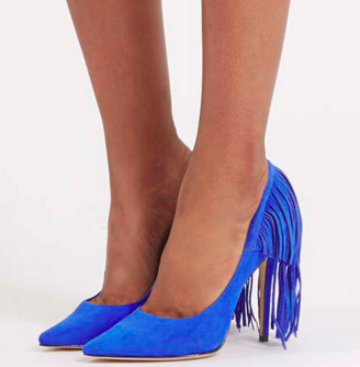 Topshop blue fringe pumps