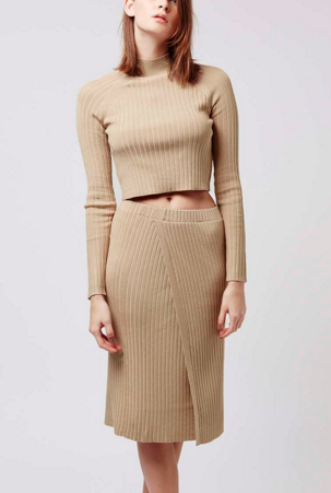 Topshop ribbed sweater and skirt twosie set