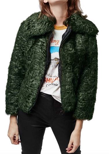Topshop faux fur bomber jacket
