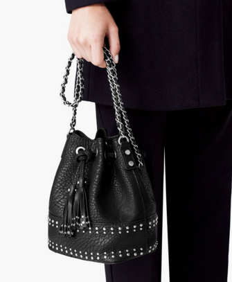 mango black bucket bag