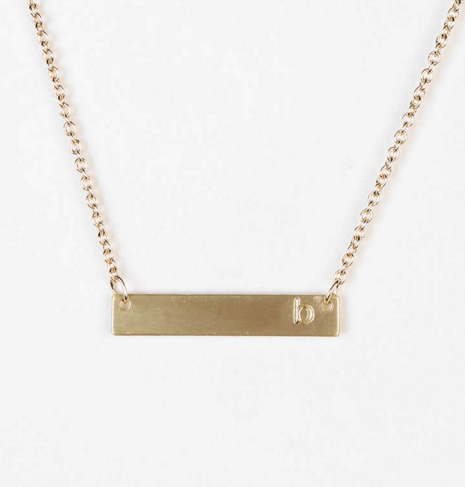 Uo initial bar necklace