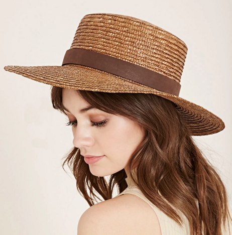 Forever 21 straw boater hat