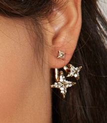 NOrth West Star pave ear jackets
