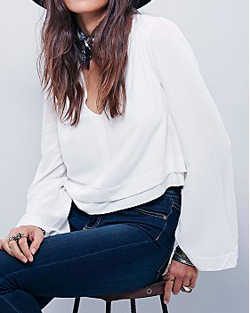 FP crop white blouse