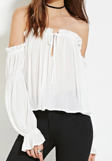 Forever 21 off the shoulder white blouse