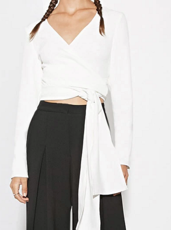 The fifth label crop white shirt