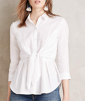 Anthropologie Tie-Front Buttondown