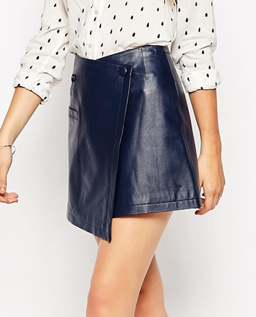 Asos leather wrap mini skirt