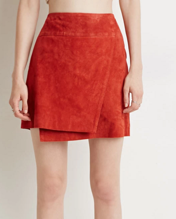 Forever 21 suede wrap mini skirt