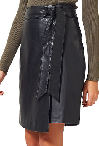 MISS SELFRIDGE Leather Wrap Skirt