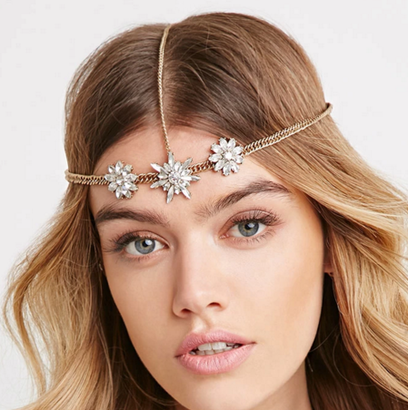 Forever 21 rhinestone floral hairpiece