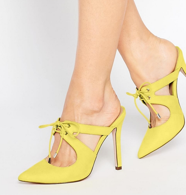 ASOS PLAY TO WIN Pointed Heeled Mules