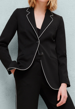 Mango contrast trim blazer