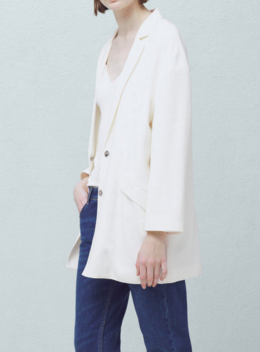 Mango white oversized blazer