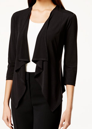 Connected Three-Quarter-Sleeve Ruffle Jacket