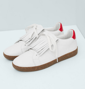 Mango Fringed leather sneakers