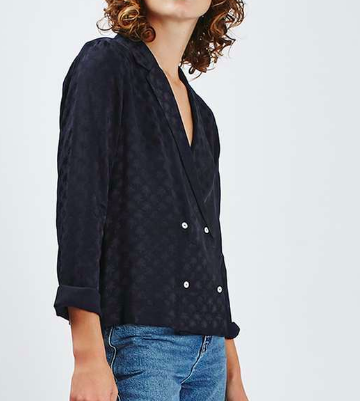 Topshop Double Breasted Pyjama Style Shirt