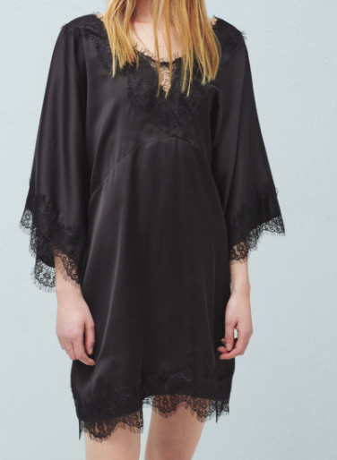 Mango lace trim dress