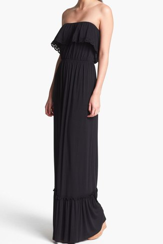 FELICITY & COCO Ruffled Strapless Maxi Dress