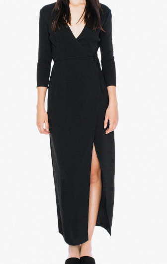 American Apparel Crepe Julliard Wrap Dress