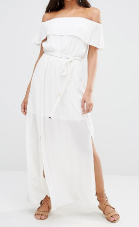 River Island Cheesecloth Off The Shoulder Maxi Dress