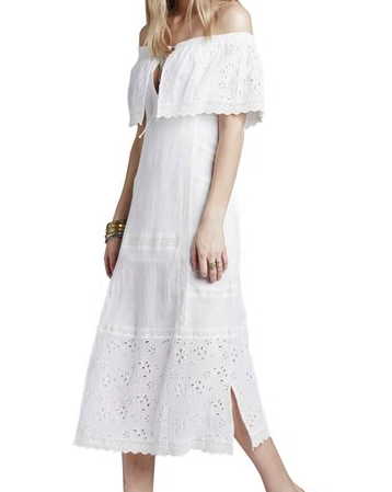 Free People 'Most Beautiful' Off the Shoulder Cotton Midi Dress