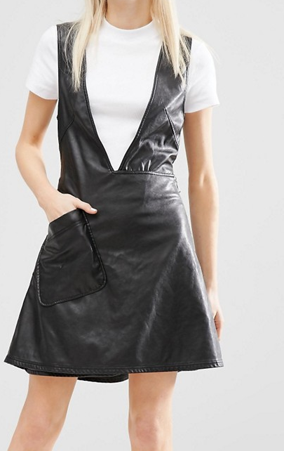 Cheap Monday Leather Look Deep V Neck Dress