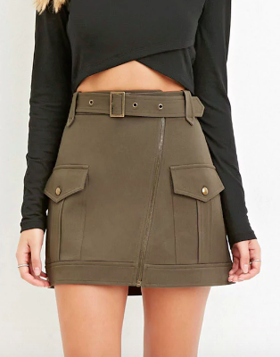 Contemporary Belted Mini Skirt