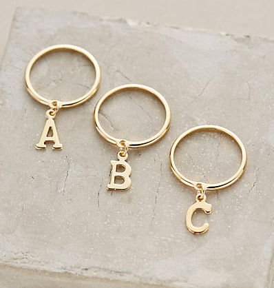 Monogram Pendant Stacking Ring