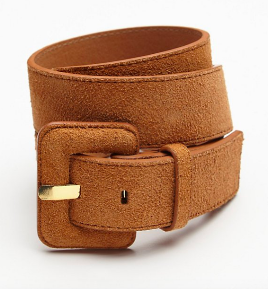 Suede Covered Buckle Belt