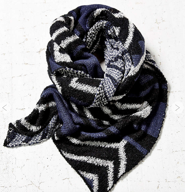 UO Geo Mix Knit Cozy Blanket Scarf