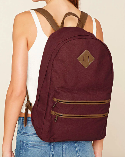 Forever 21 Faux Leather-Trimmed Backpack