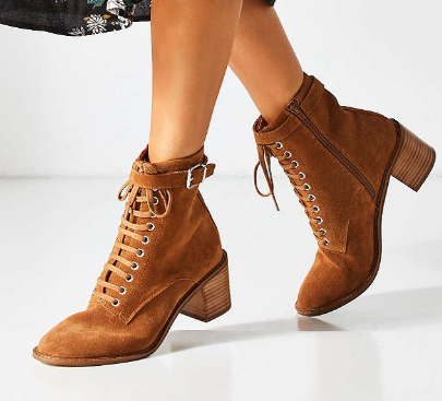 Karen Suede Lace-Up Ankle Boot