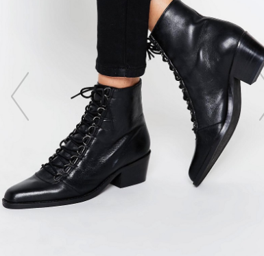 ASOS ARIANA Leather Lace Up Ankle Boots