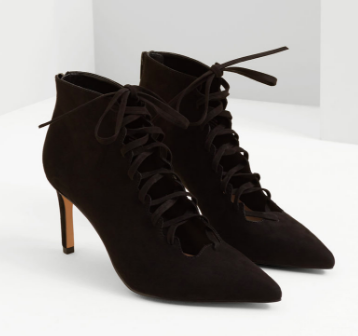 Mango Heel lace-up ankle boots