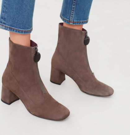 Mango Zipped leather ankle boots