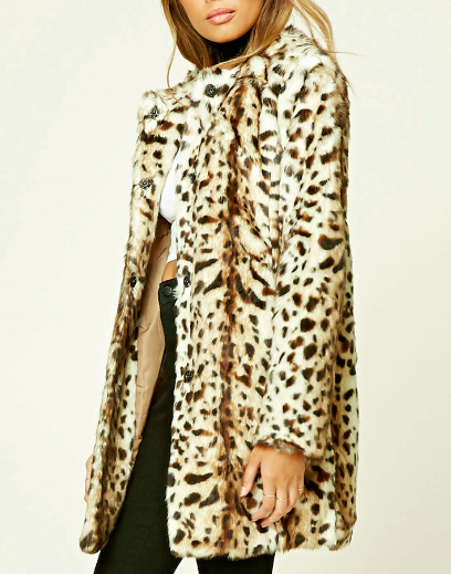 TWELVE Faux Leopard Fur Coat