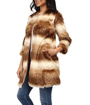 Brigitte Bailey Evelina 3/4 Sleeve Faux Fur Coat