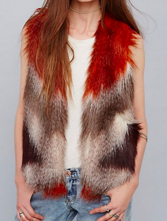 FP Pattern Faux Fur Vest