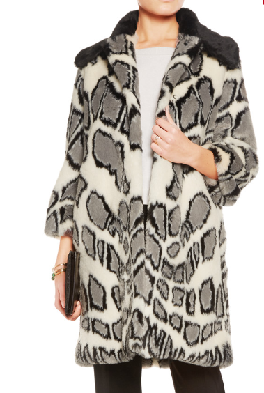 AINEA Printed faux fur coat