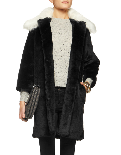 AINEA Two-tone faux fur coat