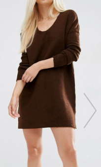 ASOS Sweater Dress in Soft Yarn with Deep V