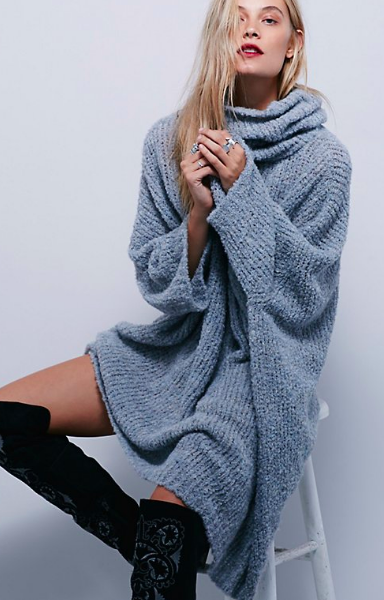 FP extreme cowl sweater dress