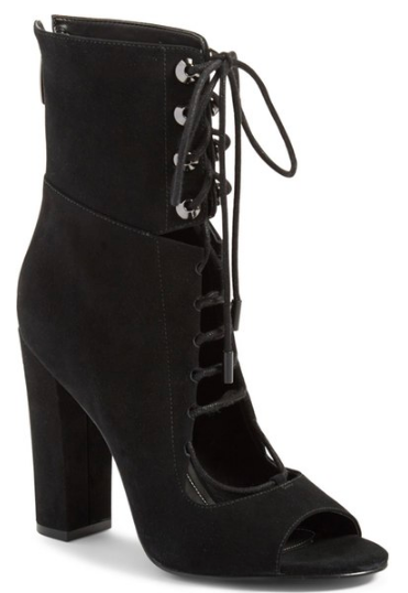 KENDALL + KYLIE 'Ella' Lace-Up Peep Toe Bootie