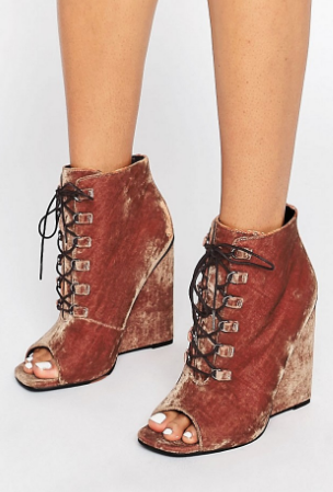 ASOS ELIS Lace Up Wedge Boots