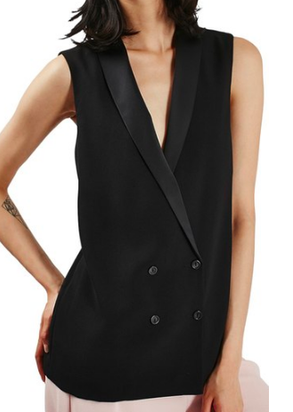 Sleeveless Double Breasted Slouch Jacket TOPSHOP